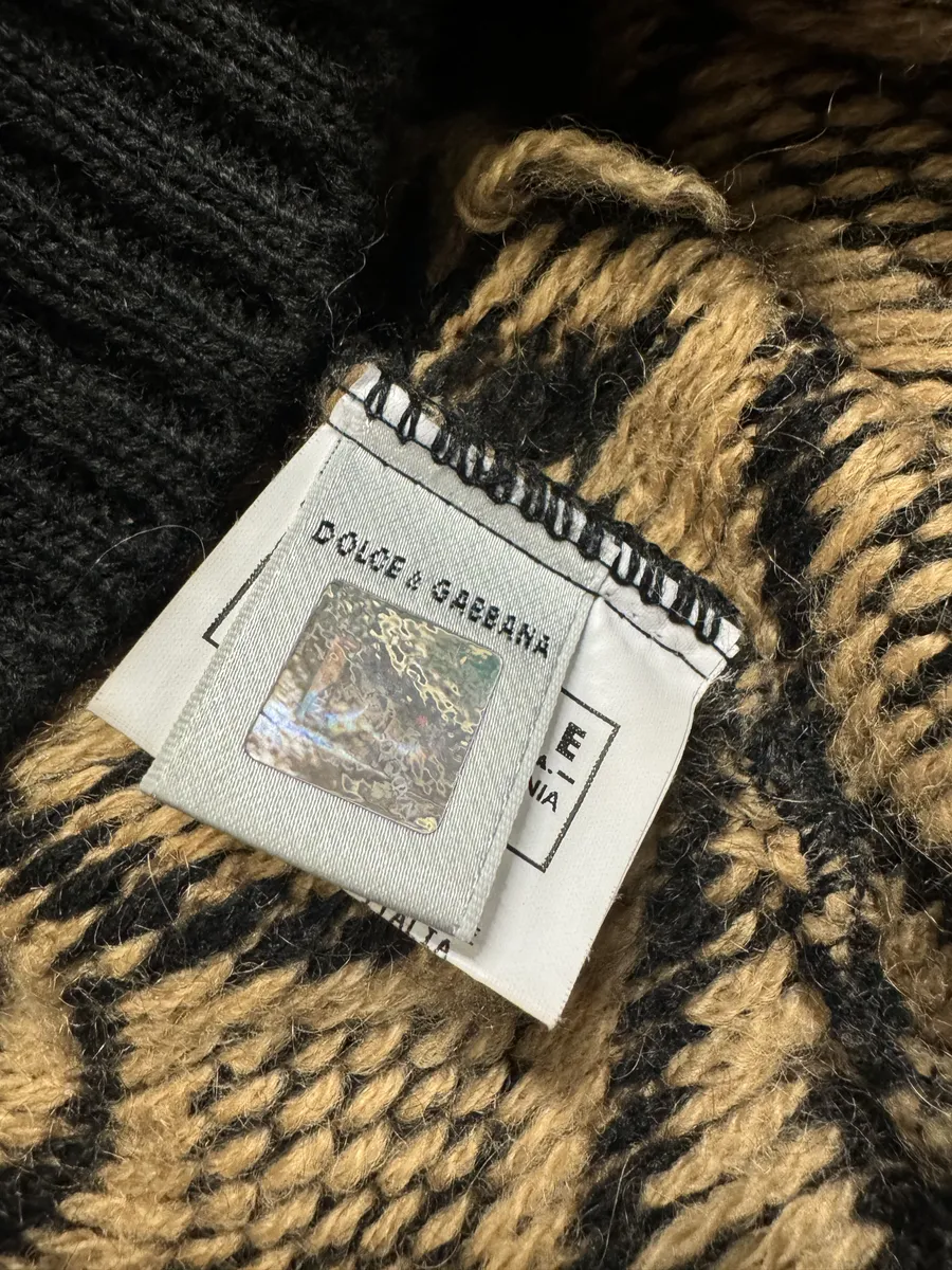 1990s Dolce & Gabbana Black Mozaic Wool Turtleneck - Image 14