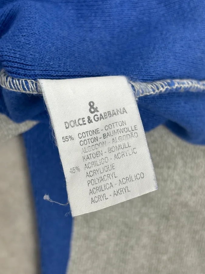 1990s Dolce & Gabbana Blue Beige Wool Sweater - Image 11