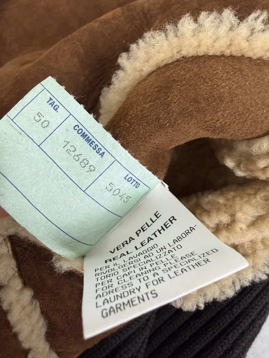 1990s Dolce & Gabbana Brown Shearling Wool Leather Jacket - Image 10
