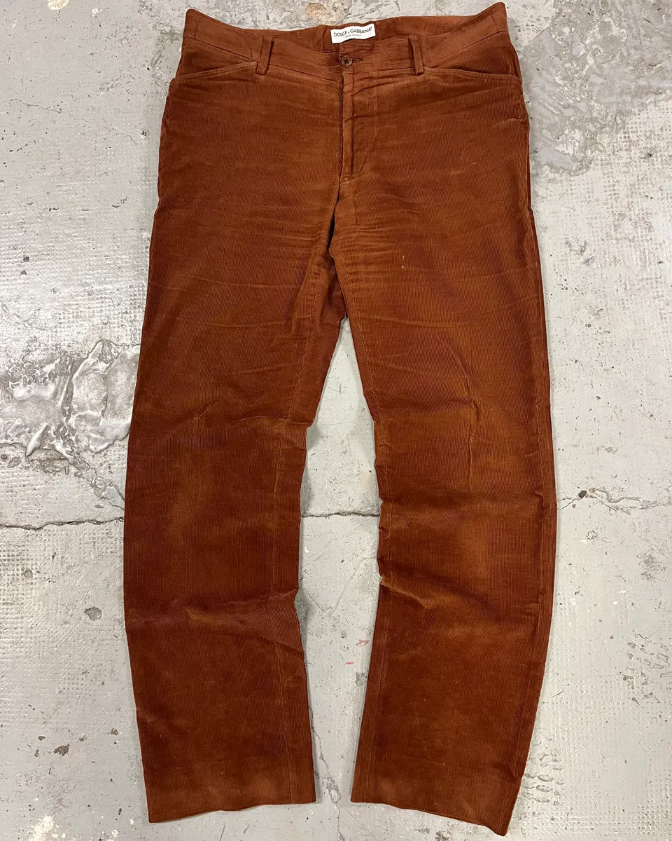 1990s Dolce & Gabbana Camel Velvet Pants