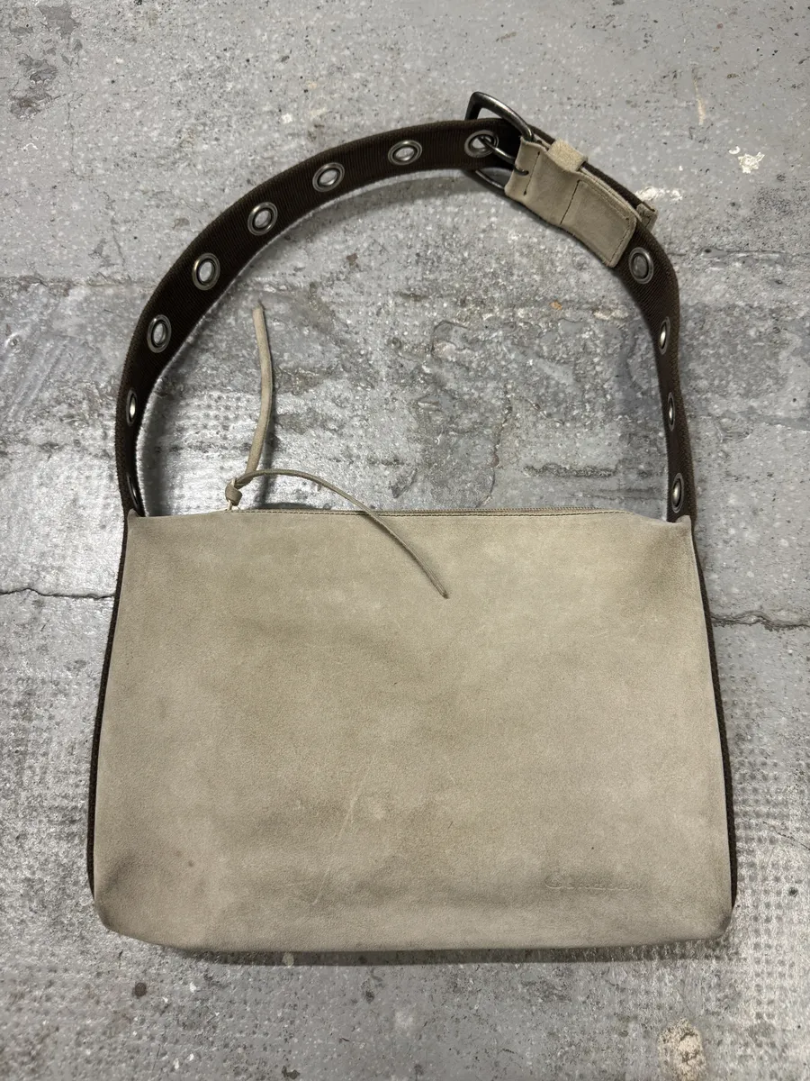 1990s Dolce & Gabbana Eyled Beige Suede Shoulder Bag - Image 4