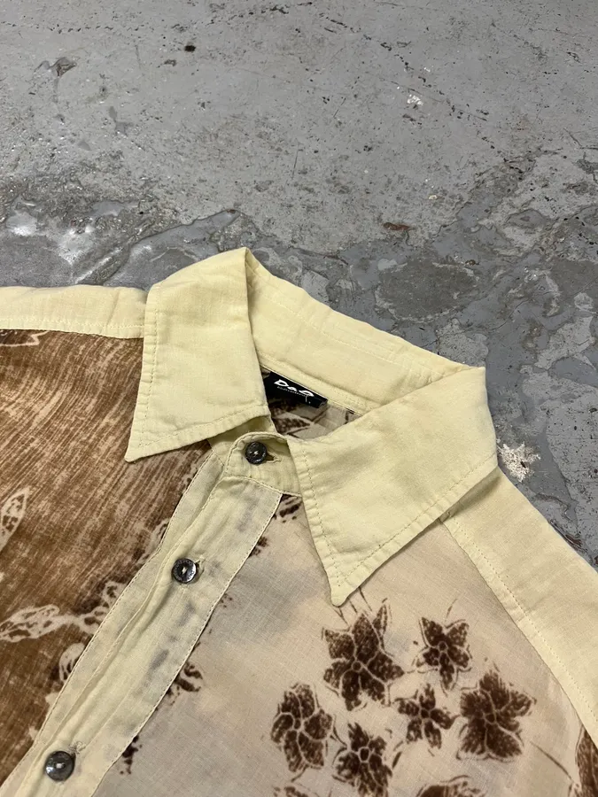 1990s Dolce & Gabbana Flowers Creamy Shirt - Image 5