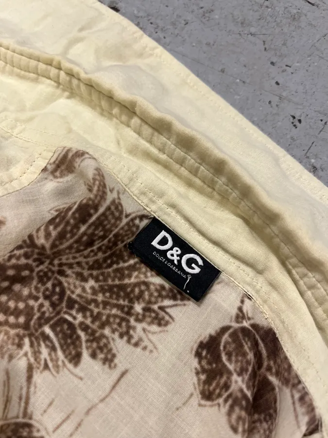 1990s Dolce & Gabbana Flowers Creamy Shirt - Image 9