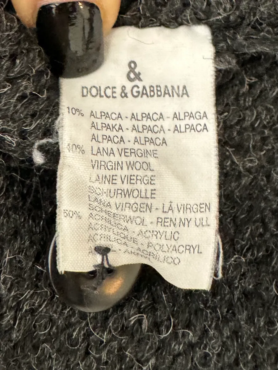 1990s Dolce & Gabbana Grey Wool Buttoned Sweater - Image 12