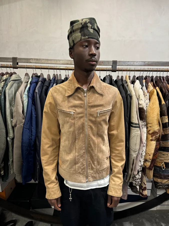 1990s Dolce & Gabbana Hybird Camel Suede Leather Jacket - Image 2