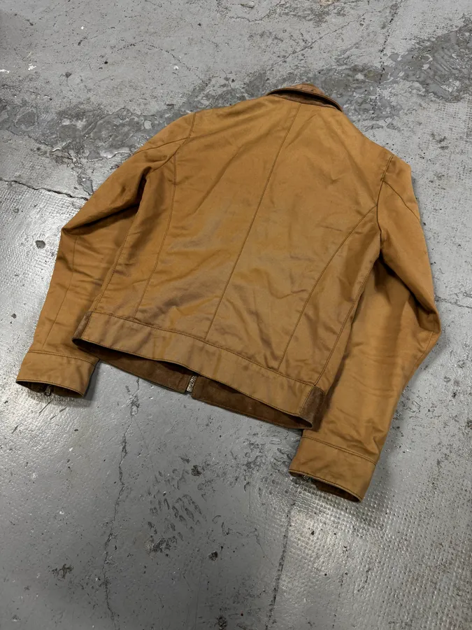 1990s Dolce & Gabbana Hybird Camel Suede Leather Jacket - Image 6