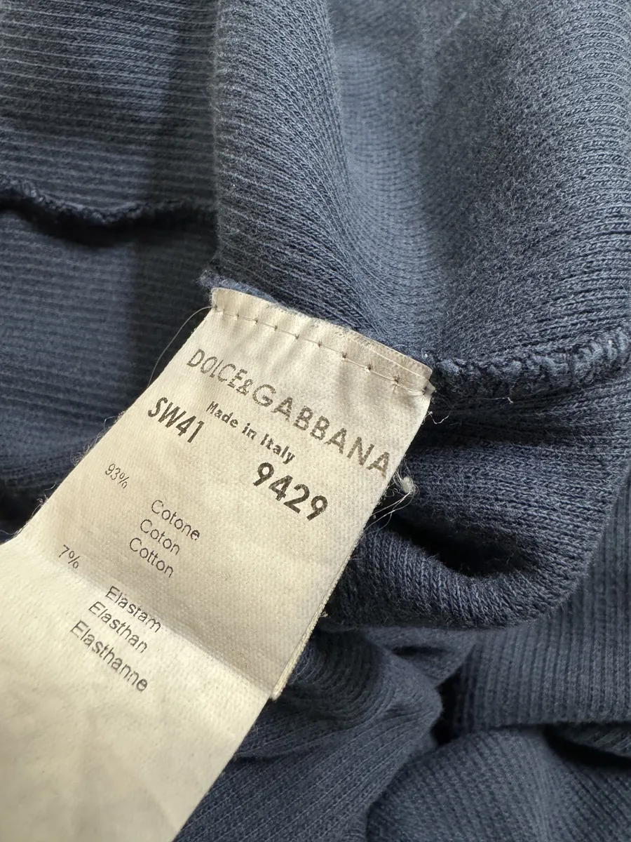 1990s Dolce & Gabbana Navy Faded Blue Knit Sweater - Image 6