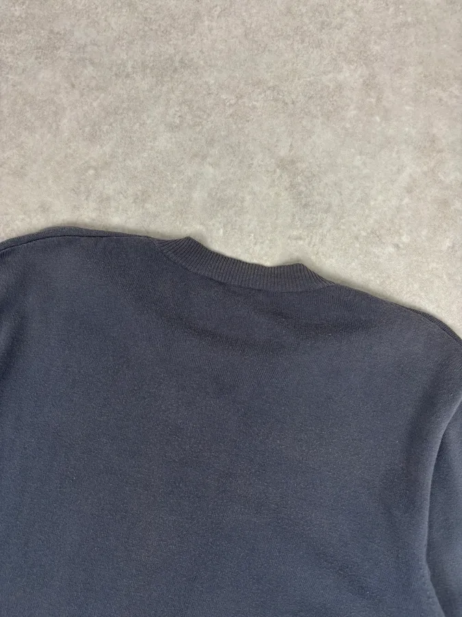 1990s Dries Van Noten Blue Grey V-Neck Sweater - Image 6