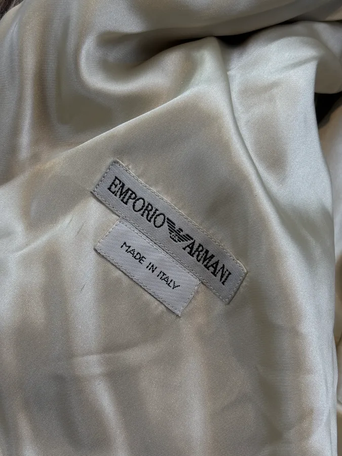 1990s Emporio Armani Beige Faux Fur Leopard Cropped Hooded Coat - Image 11