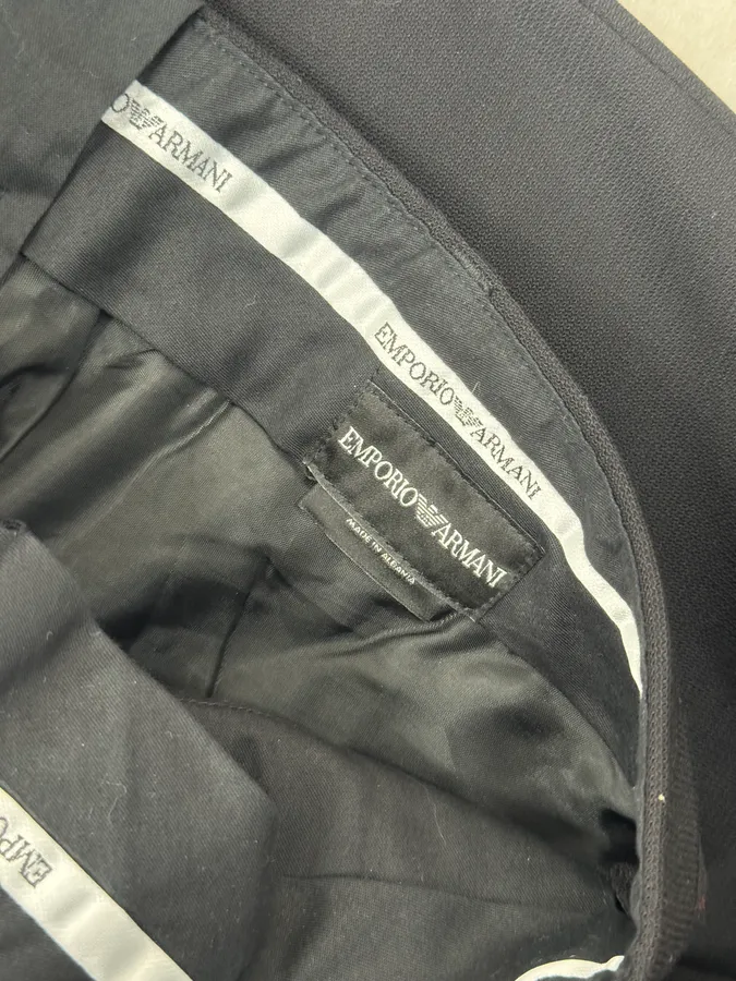 1990s Emporio Armani Black Classy Wool Tailored Pants - Image 4