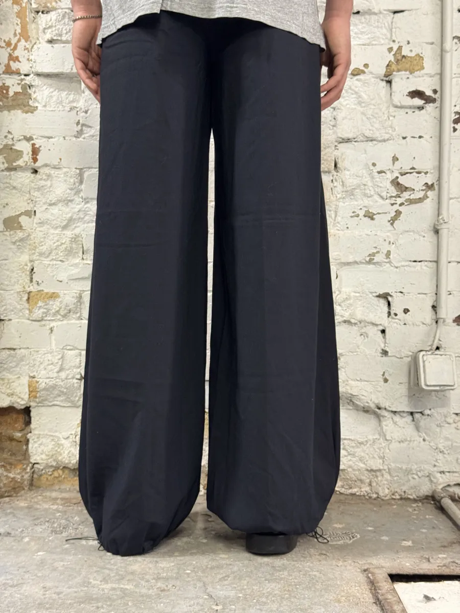 1990s Emporio Armani Black Cozy Large Japanese Pants - Image 3