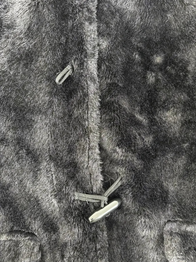 1990s Emporio Armani Black Reversible Faux Fur Coat - Image 13