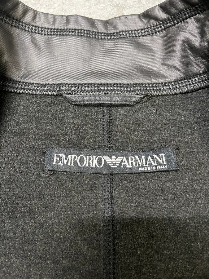 1990s Emporio Armani Black Waxed Vest - Image 9