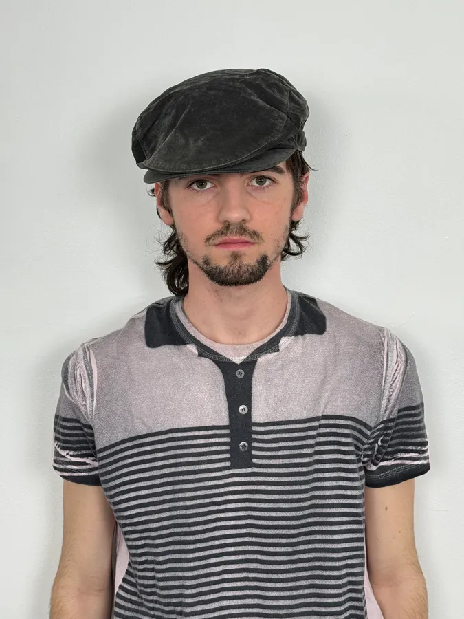 1990s Emporio Armani Classy Dark Frenchie Cap - Image 2
