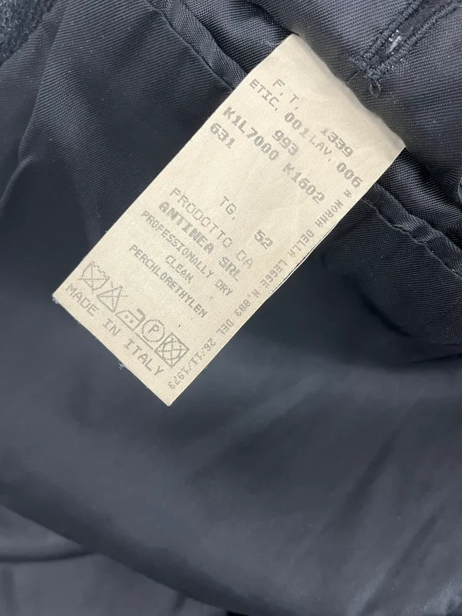1990s Emporio Armani Dark Obscure Wool Long Coat - Image 11