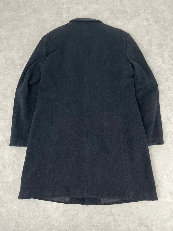 1990s Emporio Armani Dark Obscure Wool Long Coat - Image 6