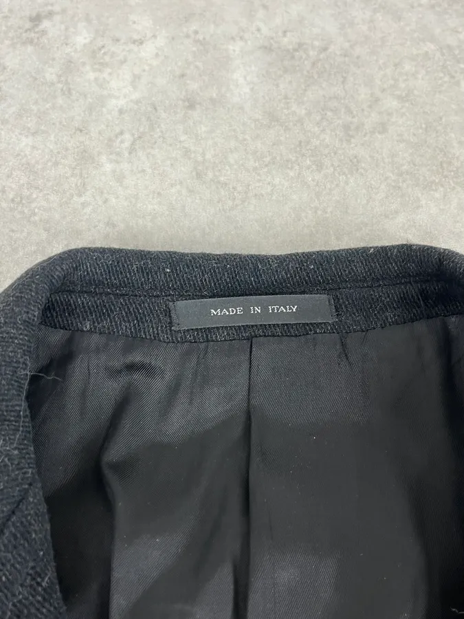 1990s Emporio Armani Dark Obscure Wool Long Coat - Image 8