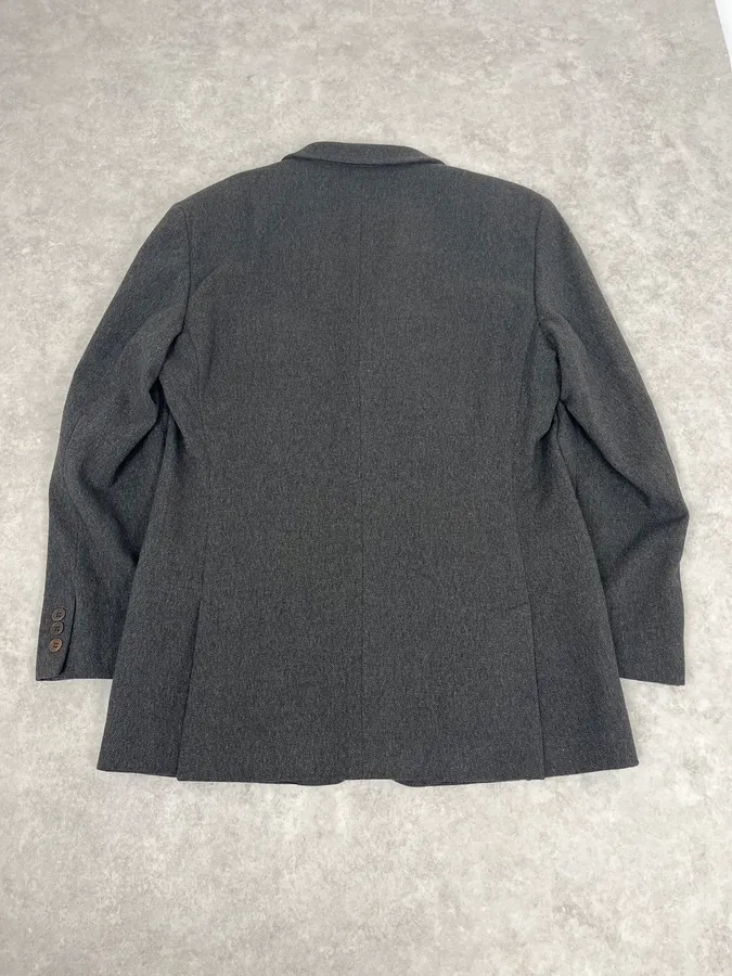 1990s Emporio Armani Grey Wool Classy Bazer Jacket - Image 5