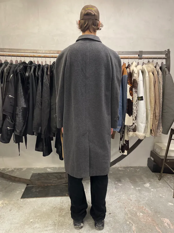 1990s Emporio Armani Grey Wool Trench Coat - Image 3
