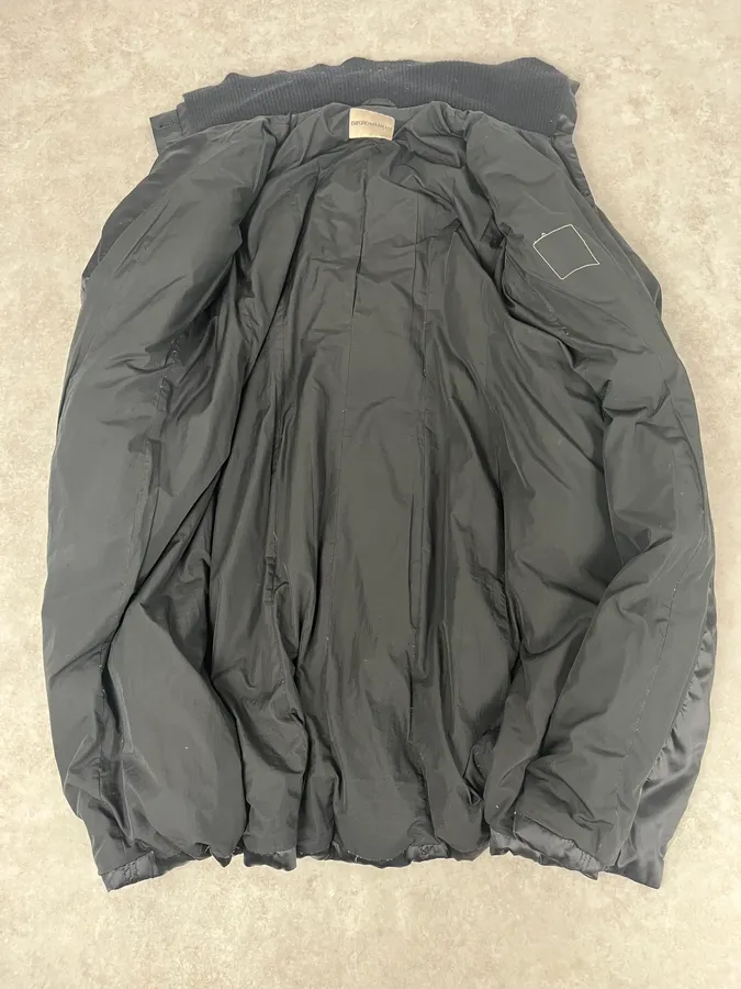 1990s Emporio Armani Long Black Puffer Jacket - Image 9
