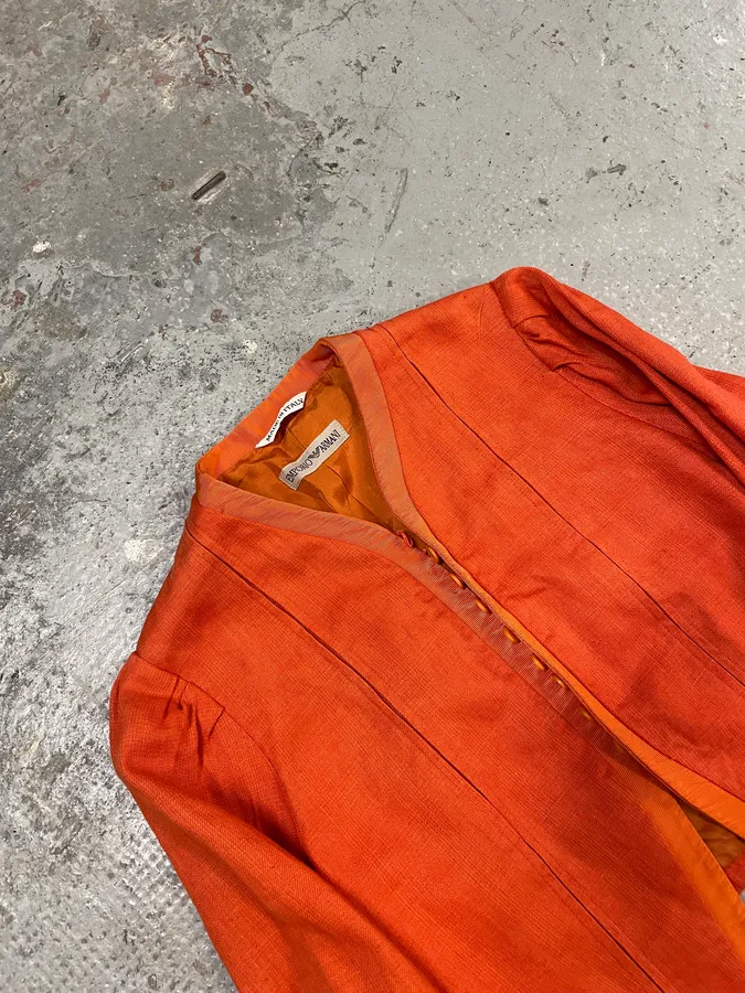 1990s Emporio Armani Orange Vitamine Avant-Garde Cardigan - Image 5
