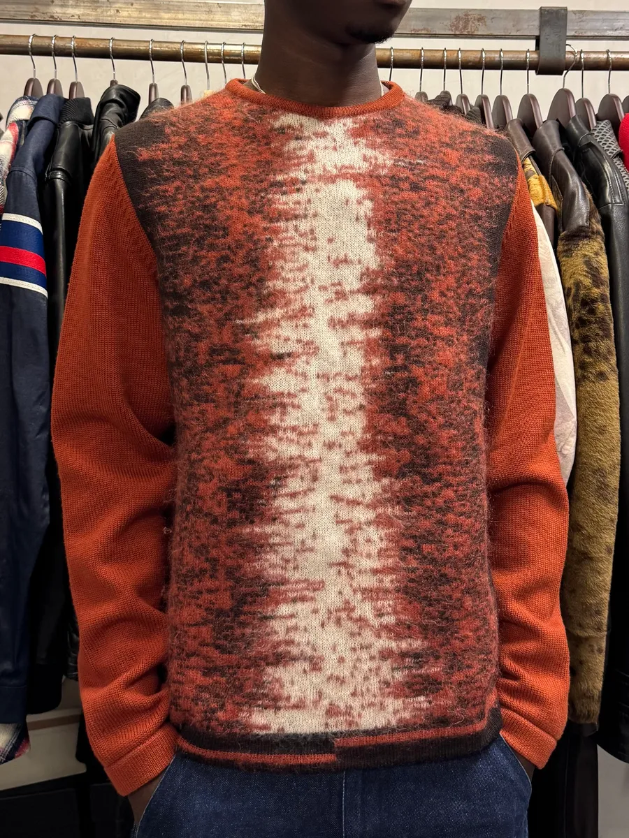1990s Ferragamo Red Mohair Crewneck Sweater - Image 2