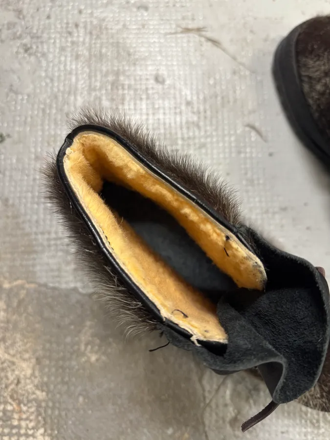 1990s Frimas Fur Black Ski Boots - Image 10