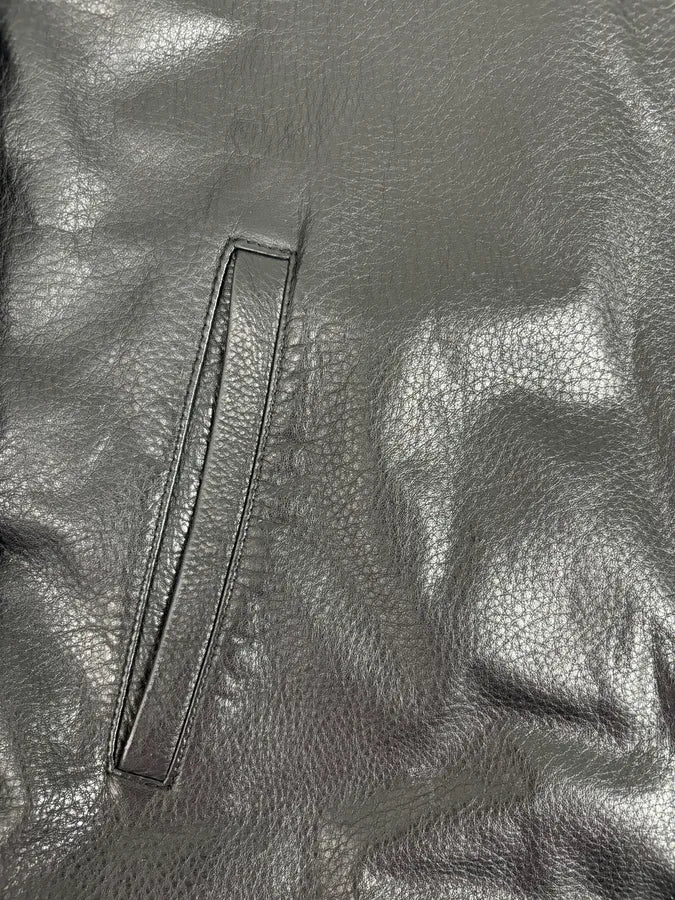 1990s Gianfranco Ferré Calfskin Leather Black Jacket - Image 12