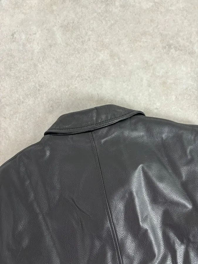 1990s Gianfranco Ferré Calfskin Leather Black Jacket - Image 6
