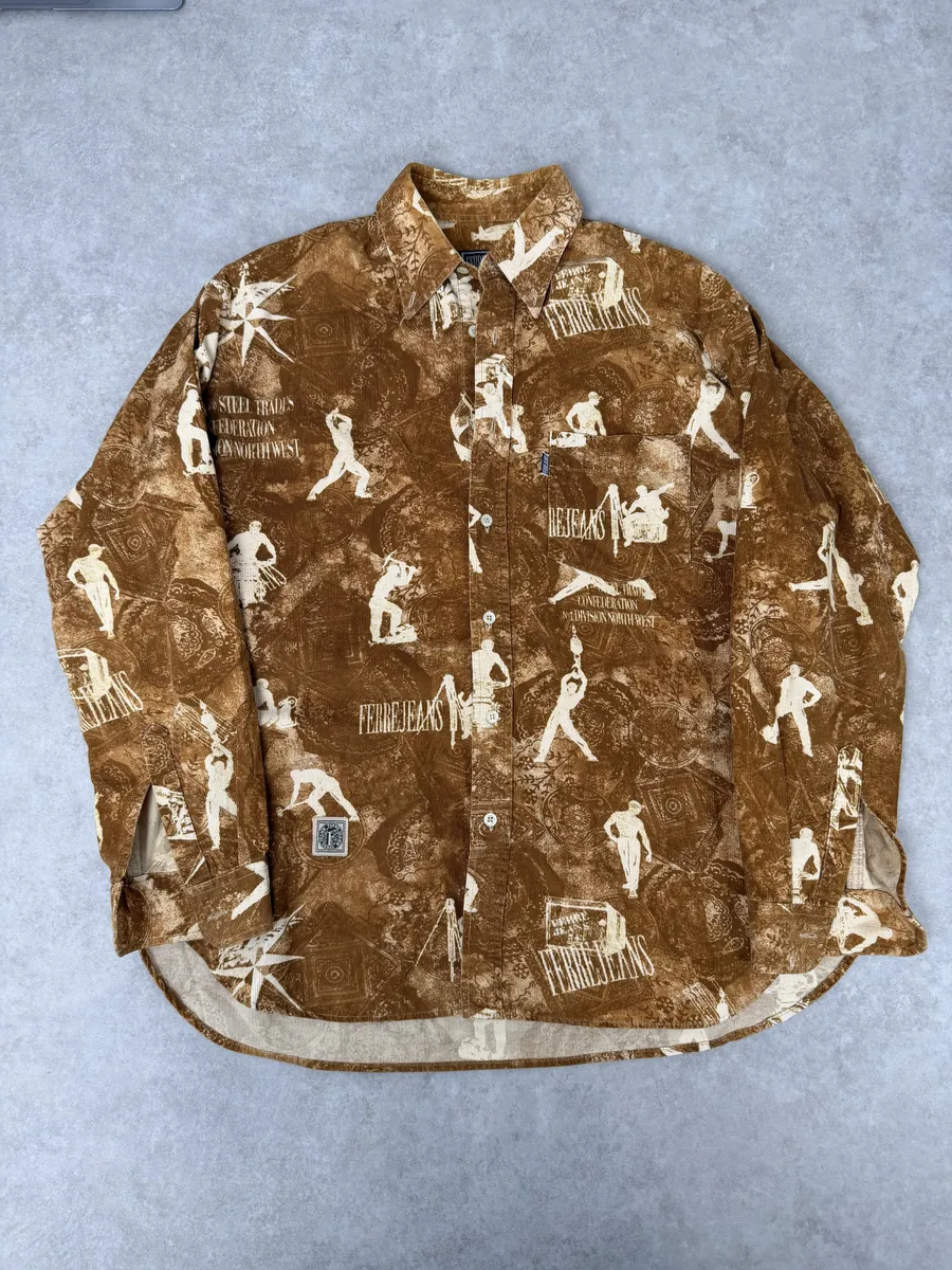 1990s Gianfranco Ferré Contemporary Brown Humanoid Shirt