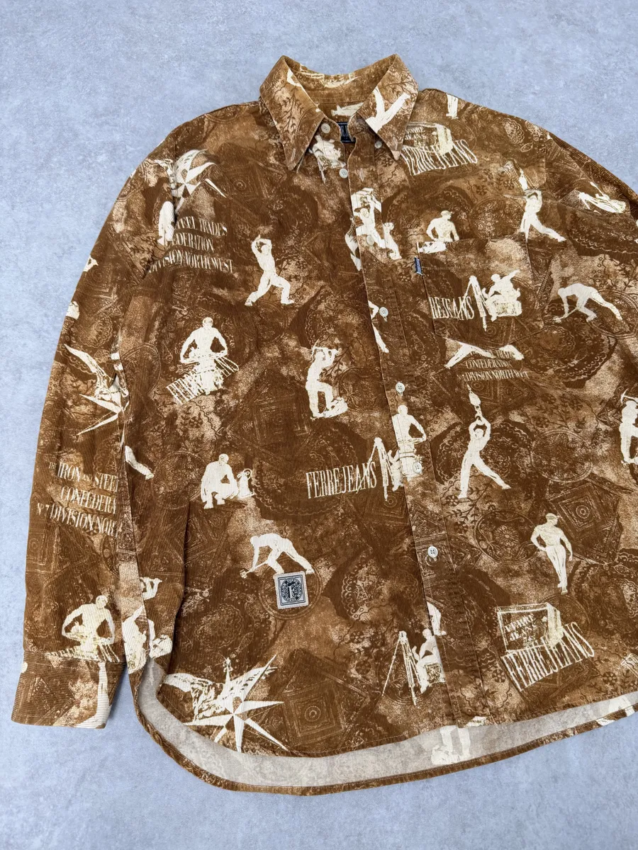 1990s Gianfranco Ferré Contemporary Brown Humanoid Shirt - Image 6