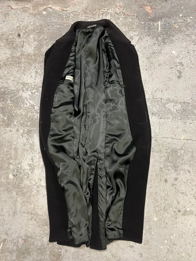 1990s Giorgio Armani Black Wool Trench Coat - Image 3
