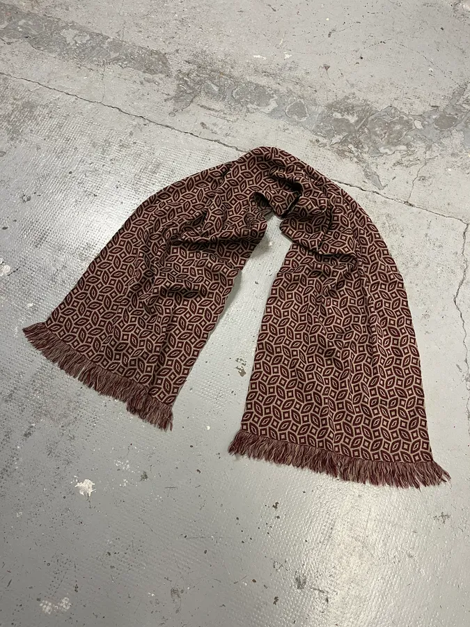 1990s Giorgio Armani Brown Contemporary Mozaic Scarf - Image 3