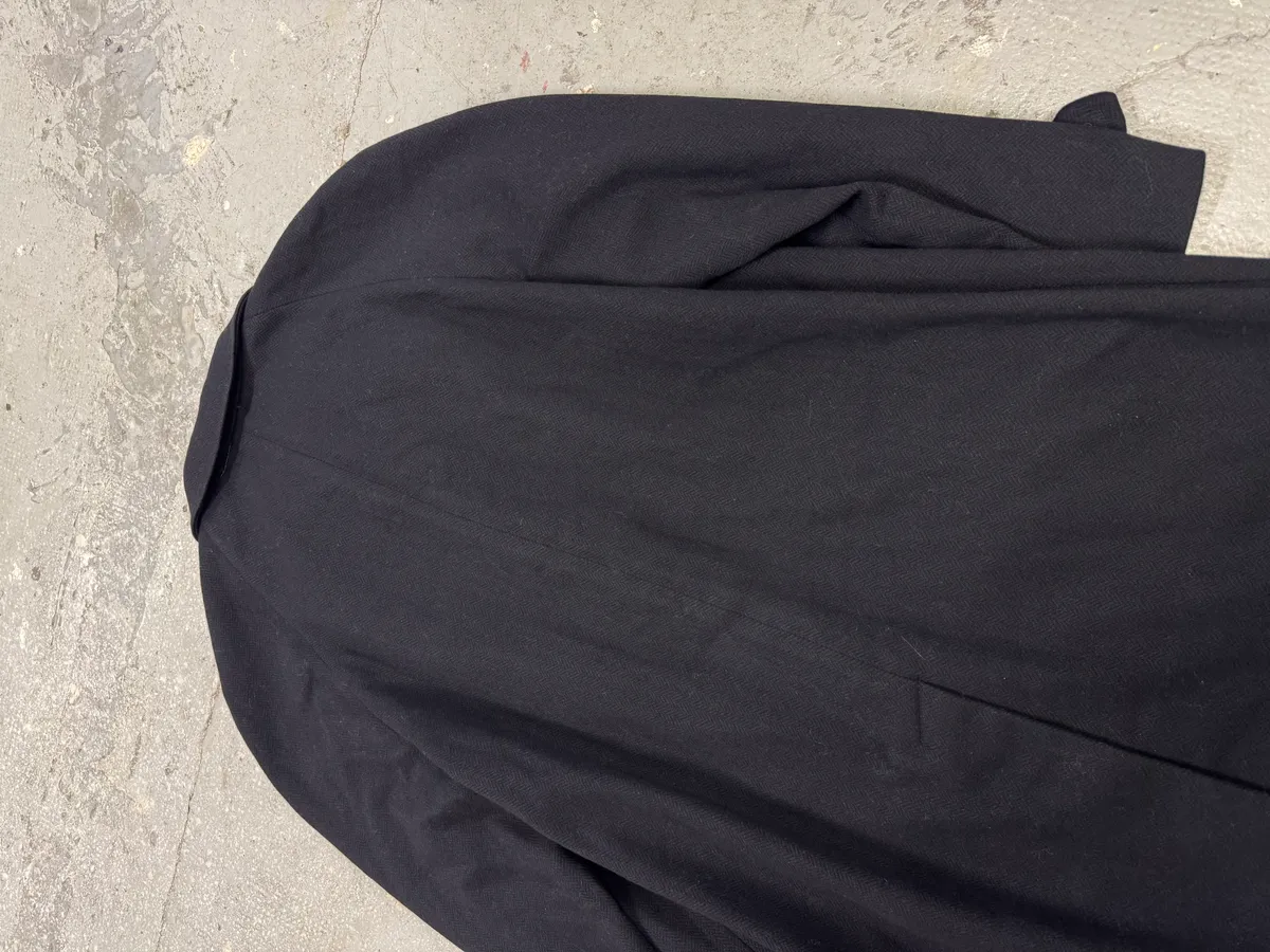 1990s Giorgio Armani Dark Navy Wool Trench Coat - Image 4