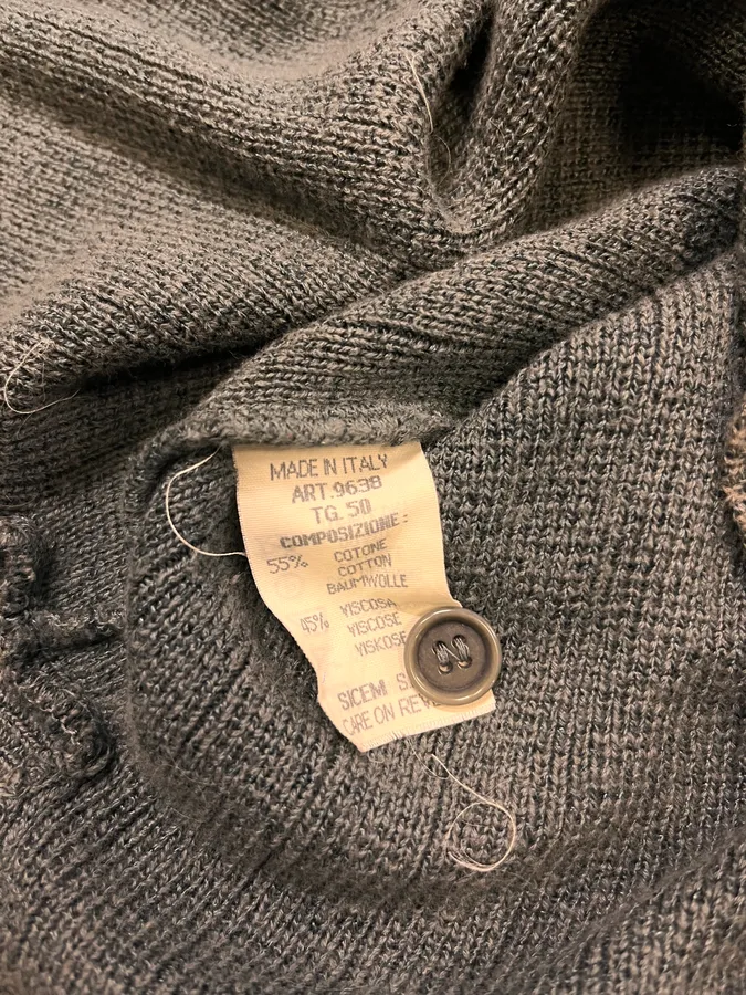 1990s Giorgio Armani Grey Henley Longsleeves - Image 10