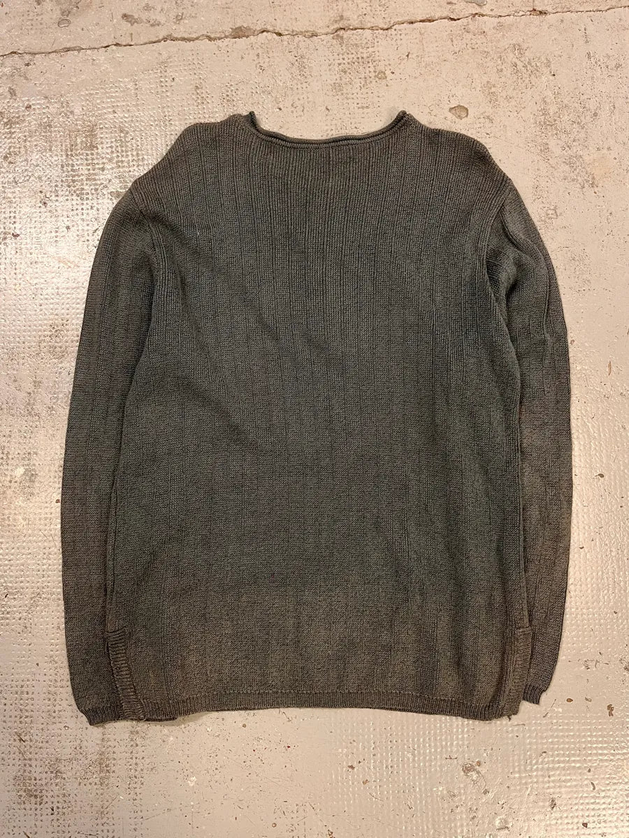 1990s Giorgio Armani Grey Henley Longsleeves - Image 8