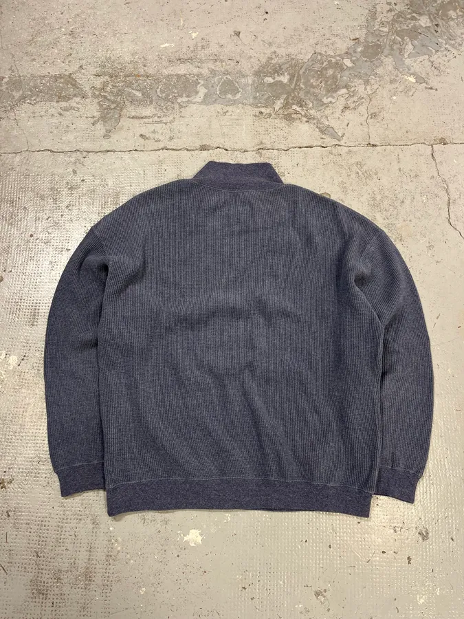 1990s Giorgio Armani High Neck Blue Wool Sweater - Image 8