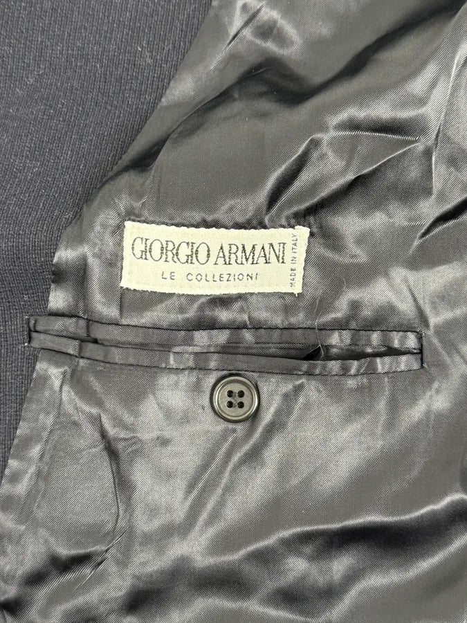 1990s Giorgio Armani Le Collezioni Navy Wool Officier Trench Coat - Image 9