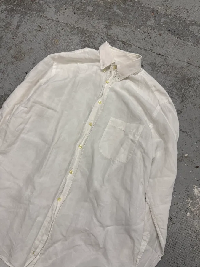 1990s Giorgio Armani White Minimalist Shirt - Image 4