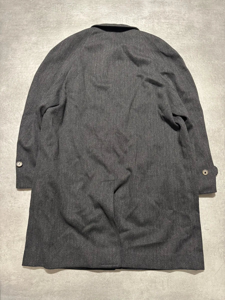 1990s Giorgio Armani Wool Grey Long Trench Coat - Image 18