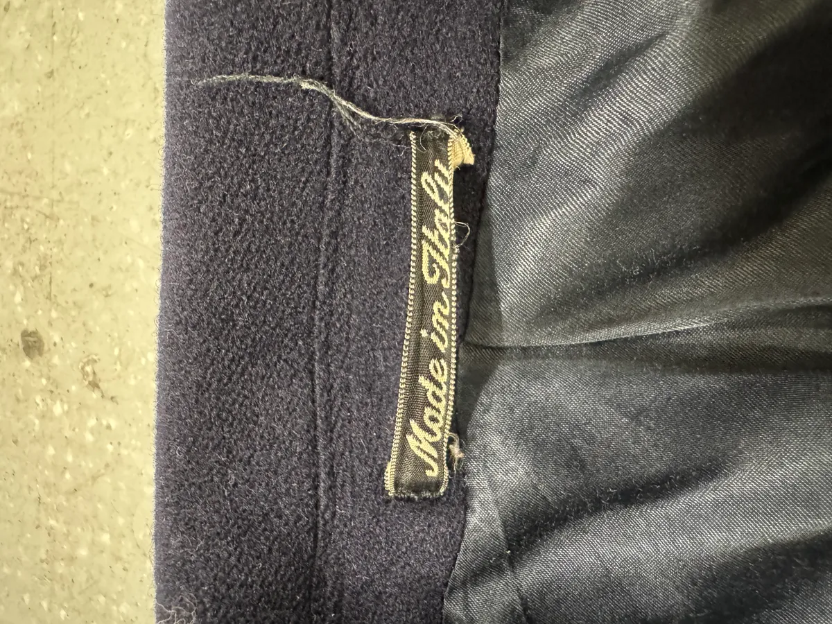 1990s Giorgio Armani Wool Navy Trench Coat - Image 10