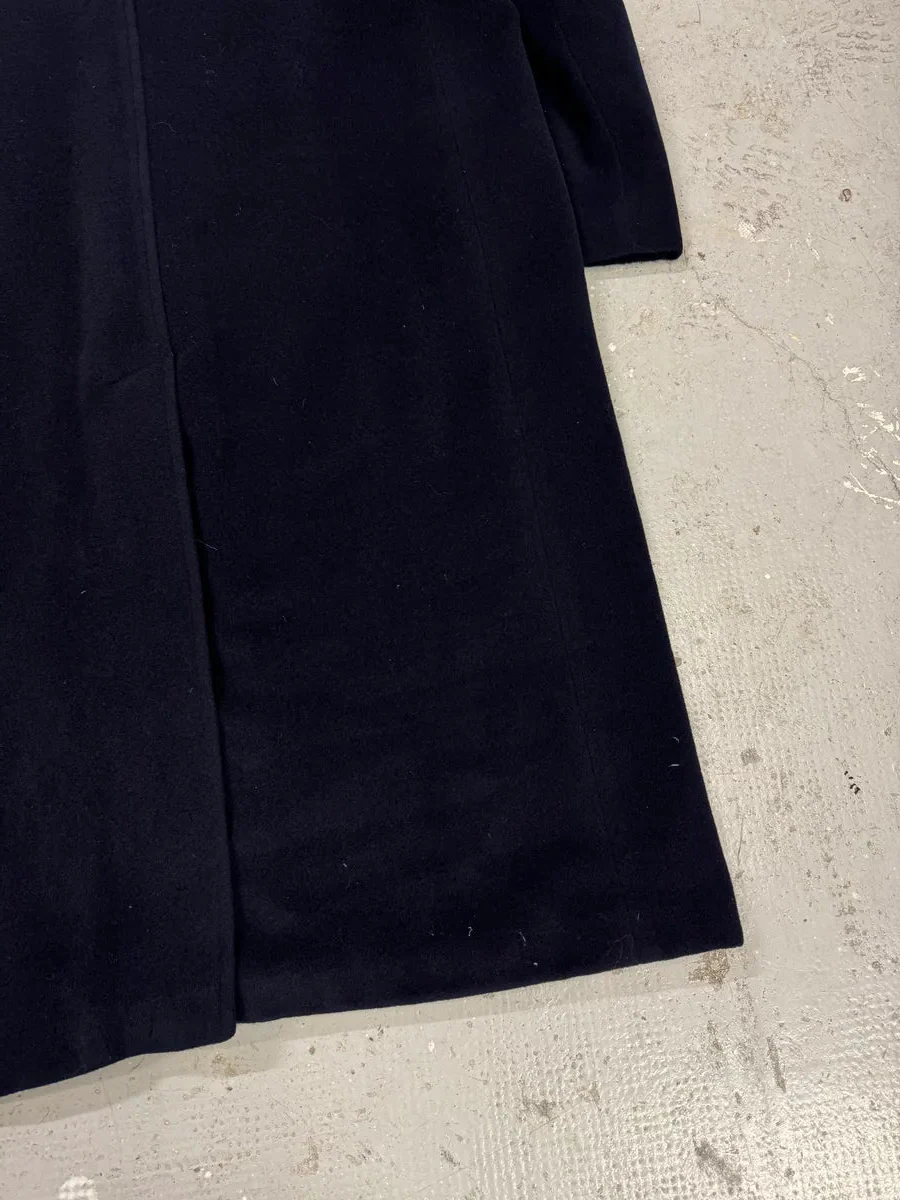 1990s Giorgio Armani Wool Navy Trench Coat - Image 4