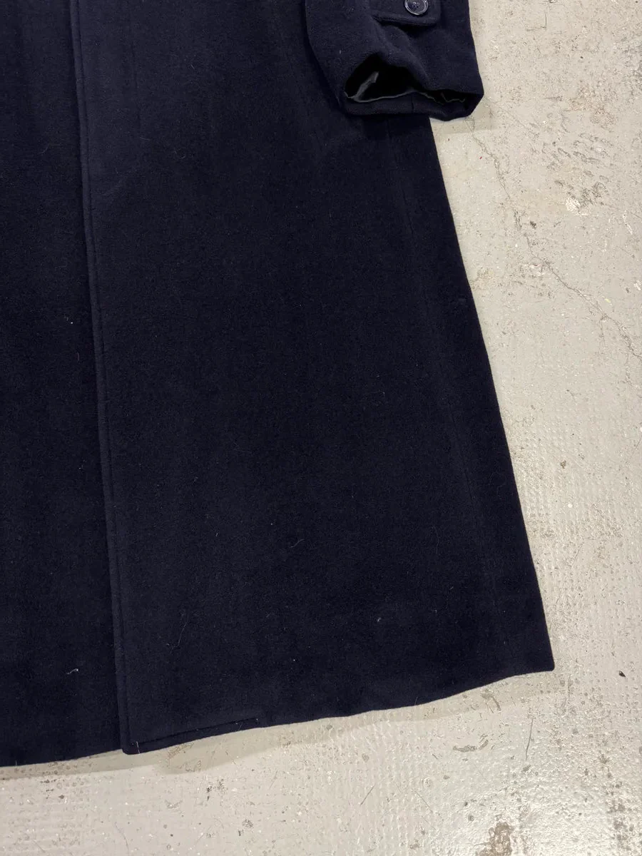 1990s Giorgio Armani Wool Navy Trench Coat - Image 9