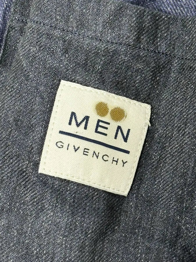 1990s Givenchy Navy Linen Trucker Jacket - Image 11