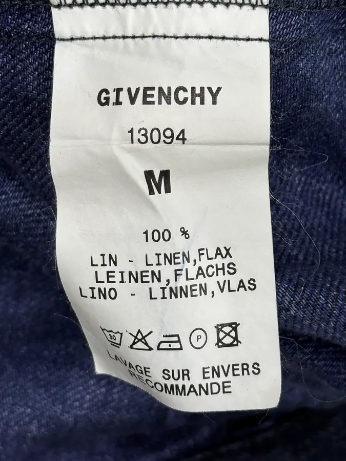 1990s Givenchy Navy Linen Trucker Jacket - Image 12