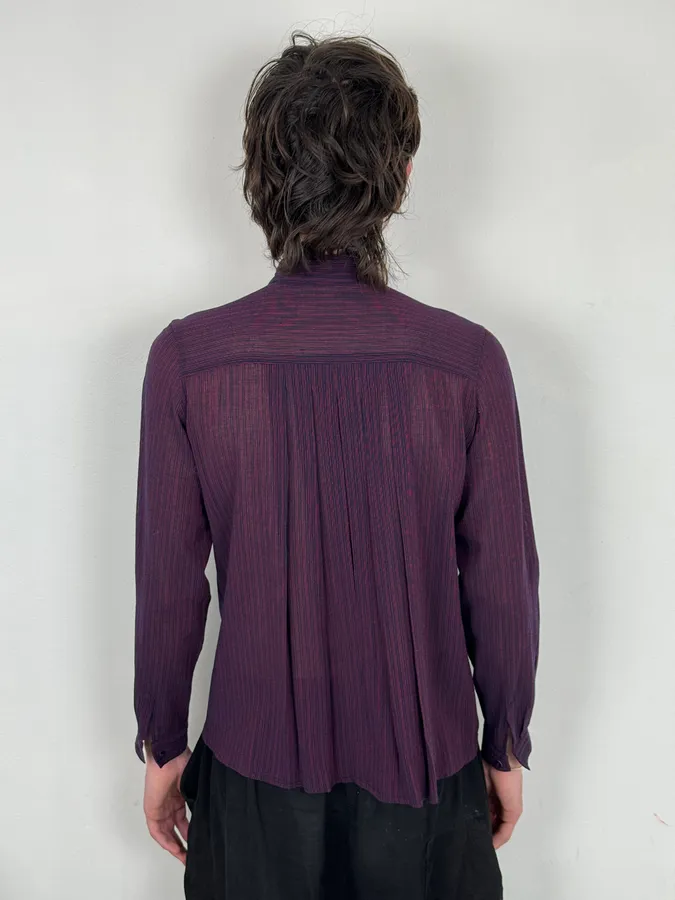 1990s Gucci Purple Wool Striped Shirt - Image 3