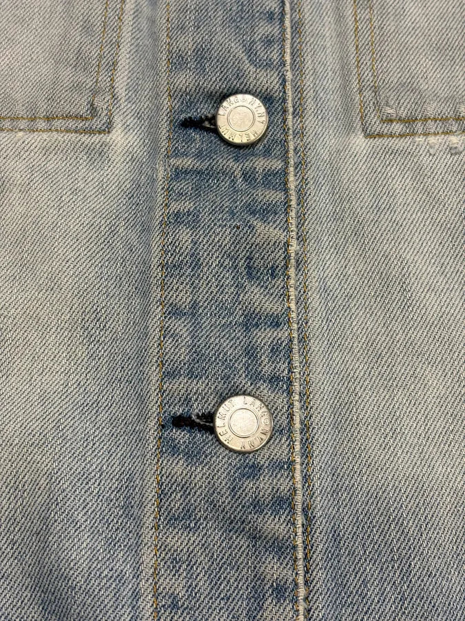 1990s Helmut Lang Blue Denim Distressed Jacket - Image 7
