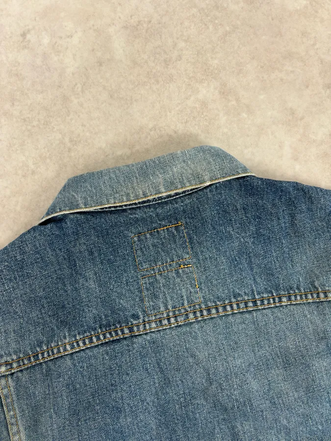 1990s Helmut Lang Navy Contrast Stitch Denim Jacket - Image 6