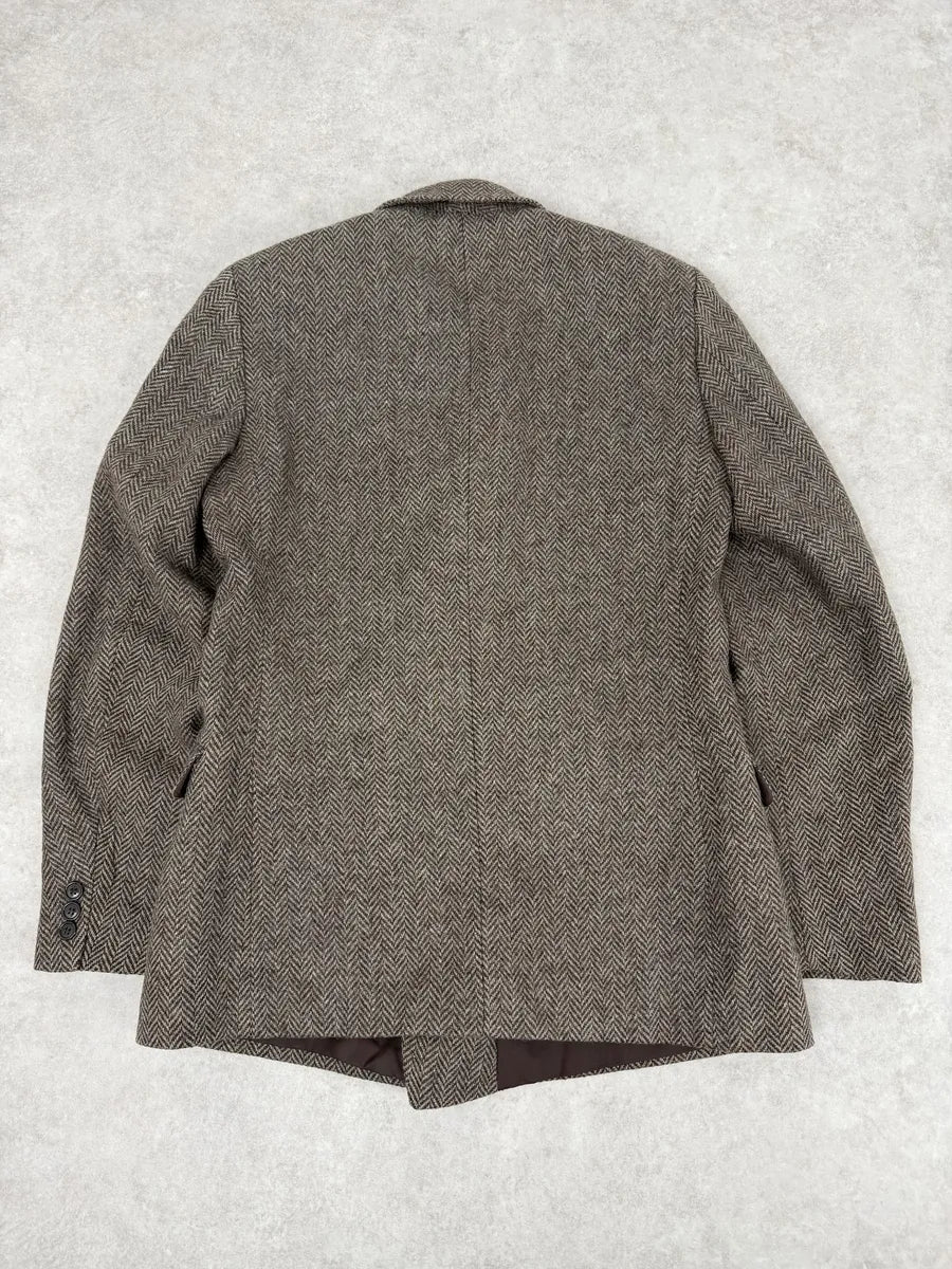 1990s Hermès Tweed Brown Blazer Jacket - Image 4