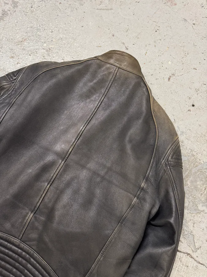 1990s Hugo Boss Contemporary Eroded Leather Jacket - Image 5